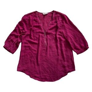 Naked Zebra Fuchsia Chiffon Blouse M